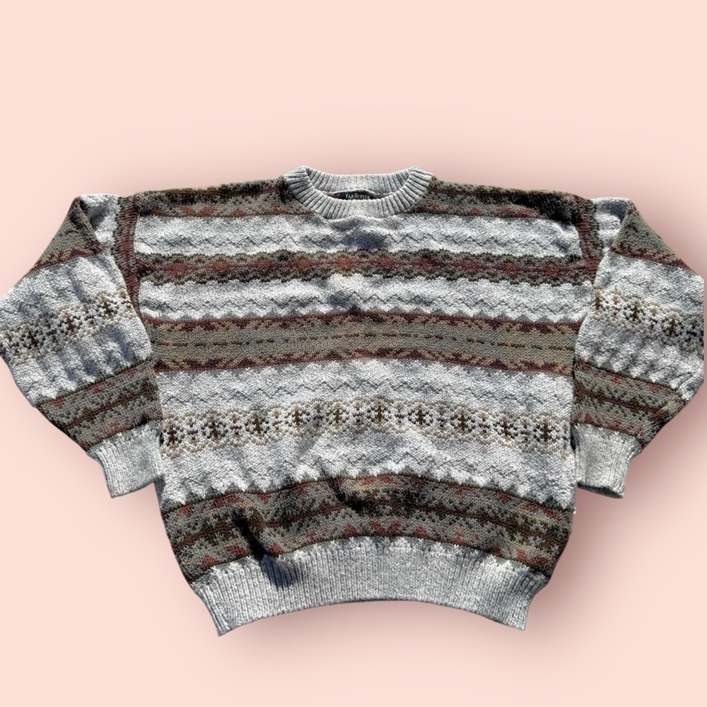 Vintage Multicolor Patterned Sweater